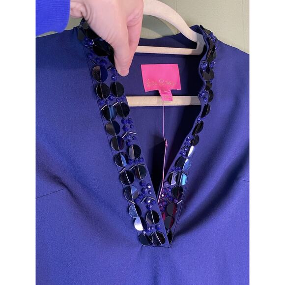 Lilly Pulitzer Dress Womens Size 00 NEW Navy Blue Stretch Mini Coastal Vacation - Picture 6 of 12